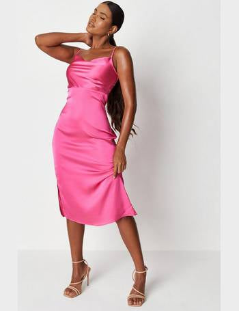Satin Cowl Neck Slip Dress