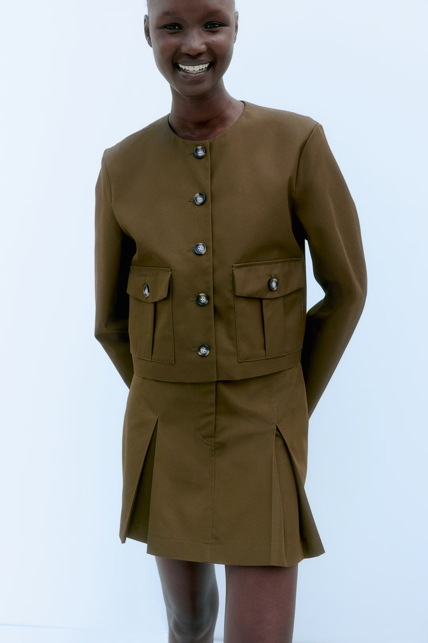 Tilly Pleated Twill Skirt