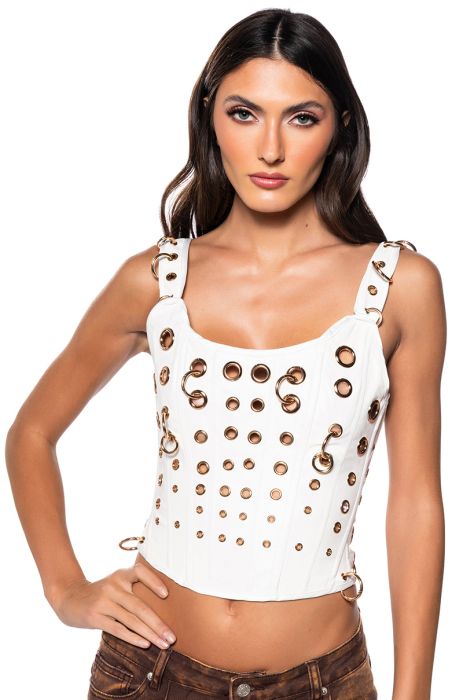 Eva Faux Leather Top
