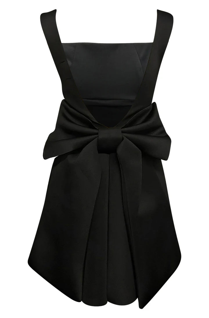 Tisha Bow Scuba Dress - Black
