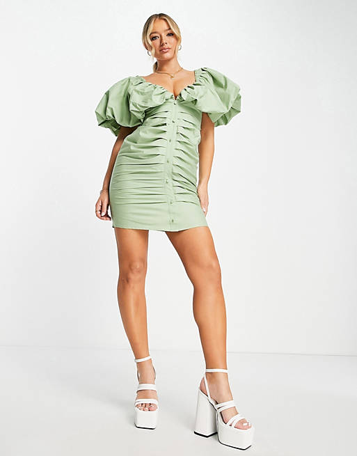 Petra Pleated Front Mini Dress