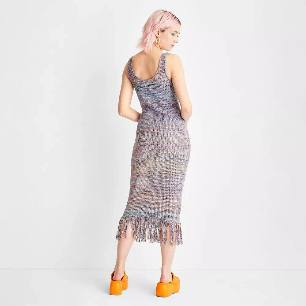 Crochet Fringe Midi Dress