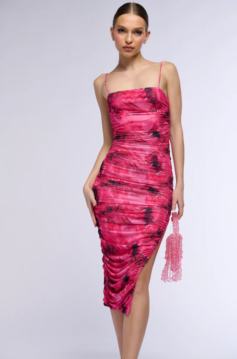 Altia Ruched Midi Dress