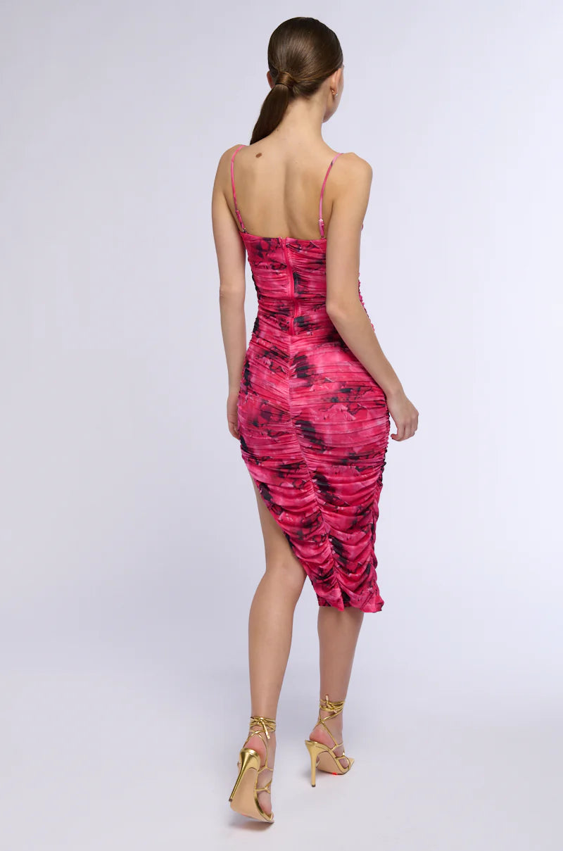 Altia Ruched Midi Dress