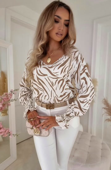Katie Zebra Print Blouse