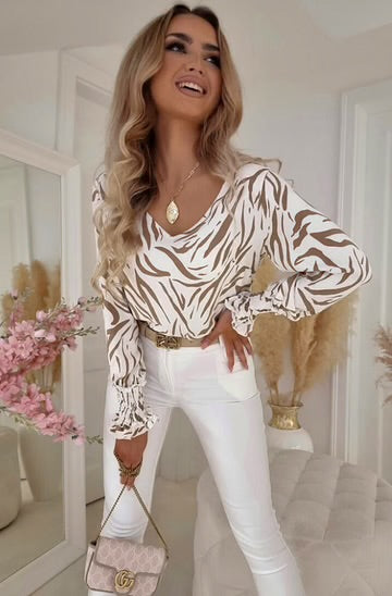 Katie Zebra Print Blouse