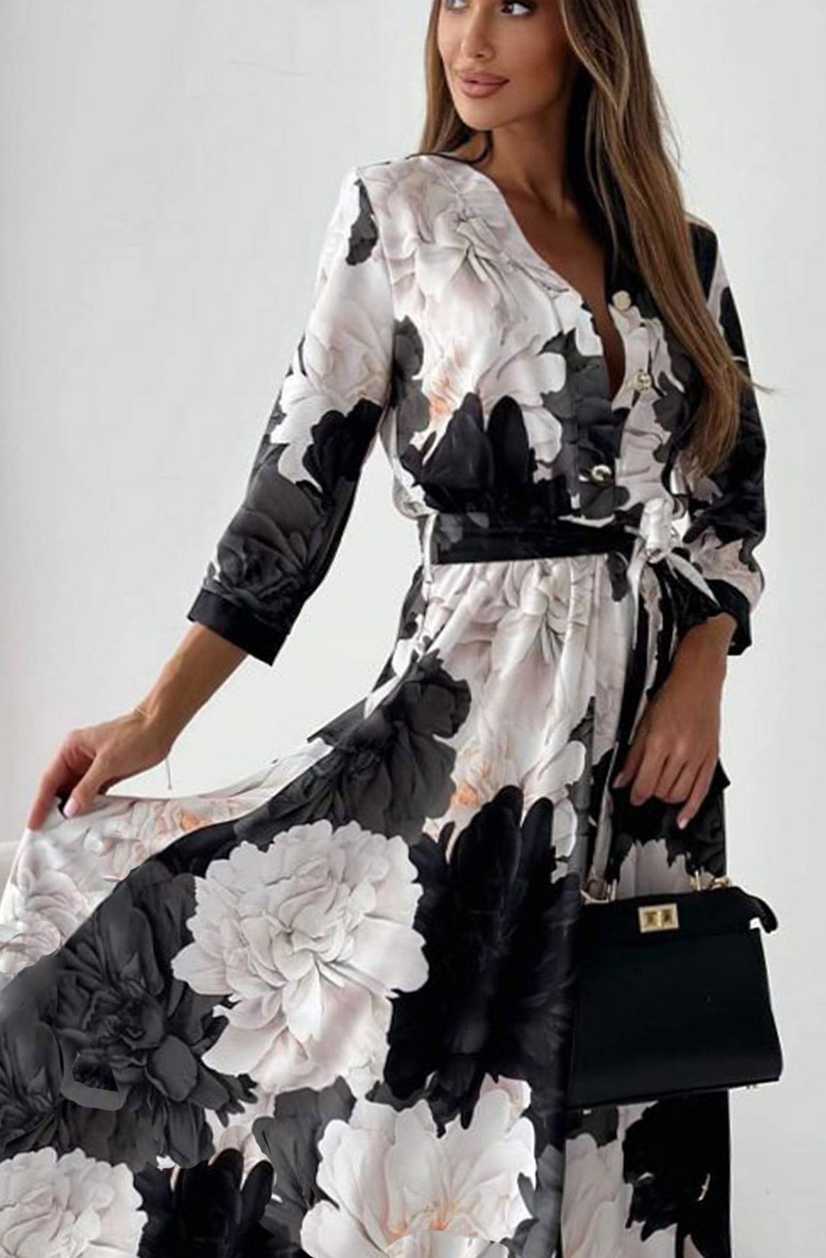 Monica Floral Chiffon Maxi Dress