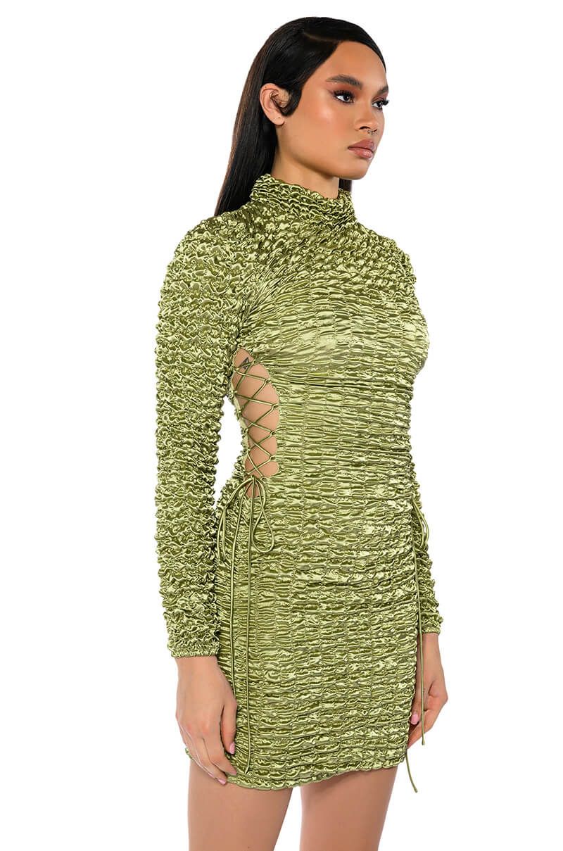 Toya Bubble Mini Dress - Green