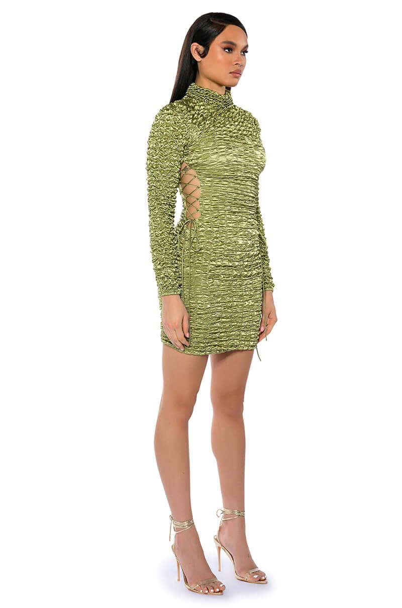 Toya Bubble Mini Dress - Green