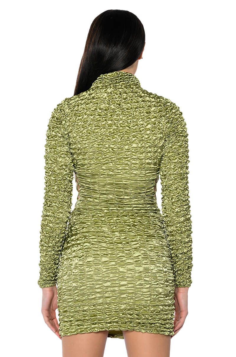 Toya Bubble Mini Dress - Green