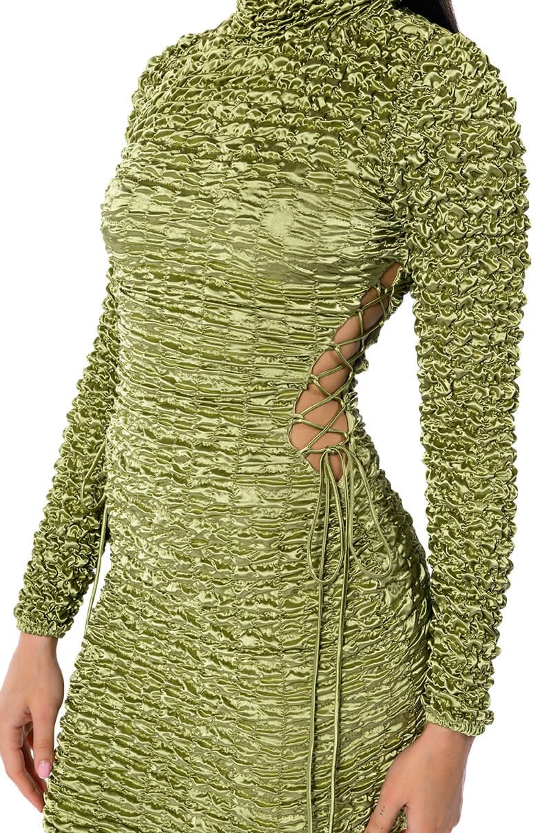 Toya Bubble Mini Dress - Green