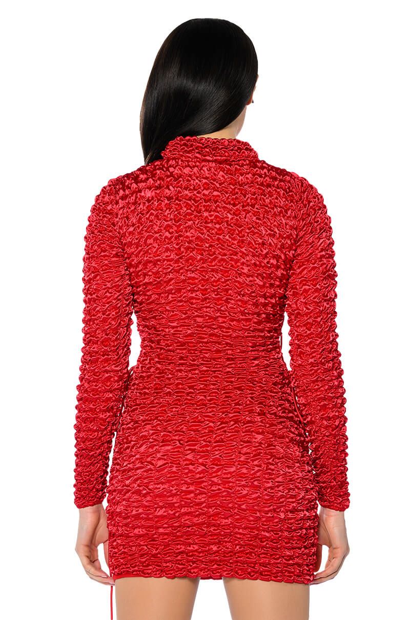Toya Bubble Mini Dress - Red
