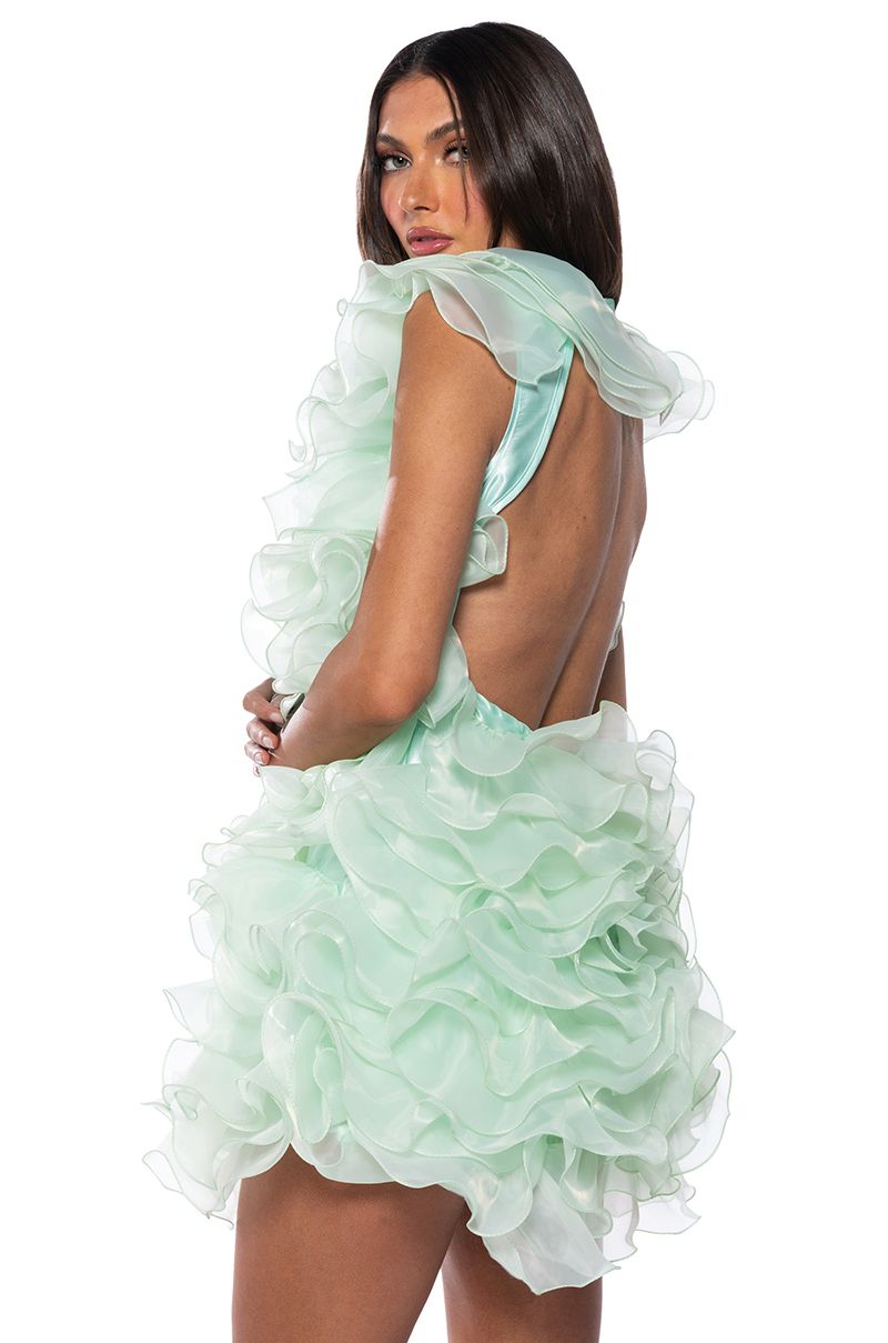 Ursula Ruffle Dress - Mint