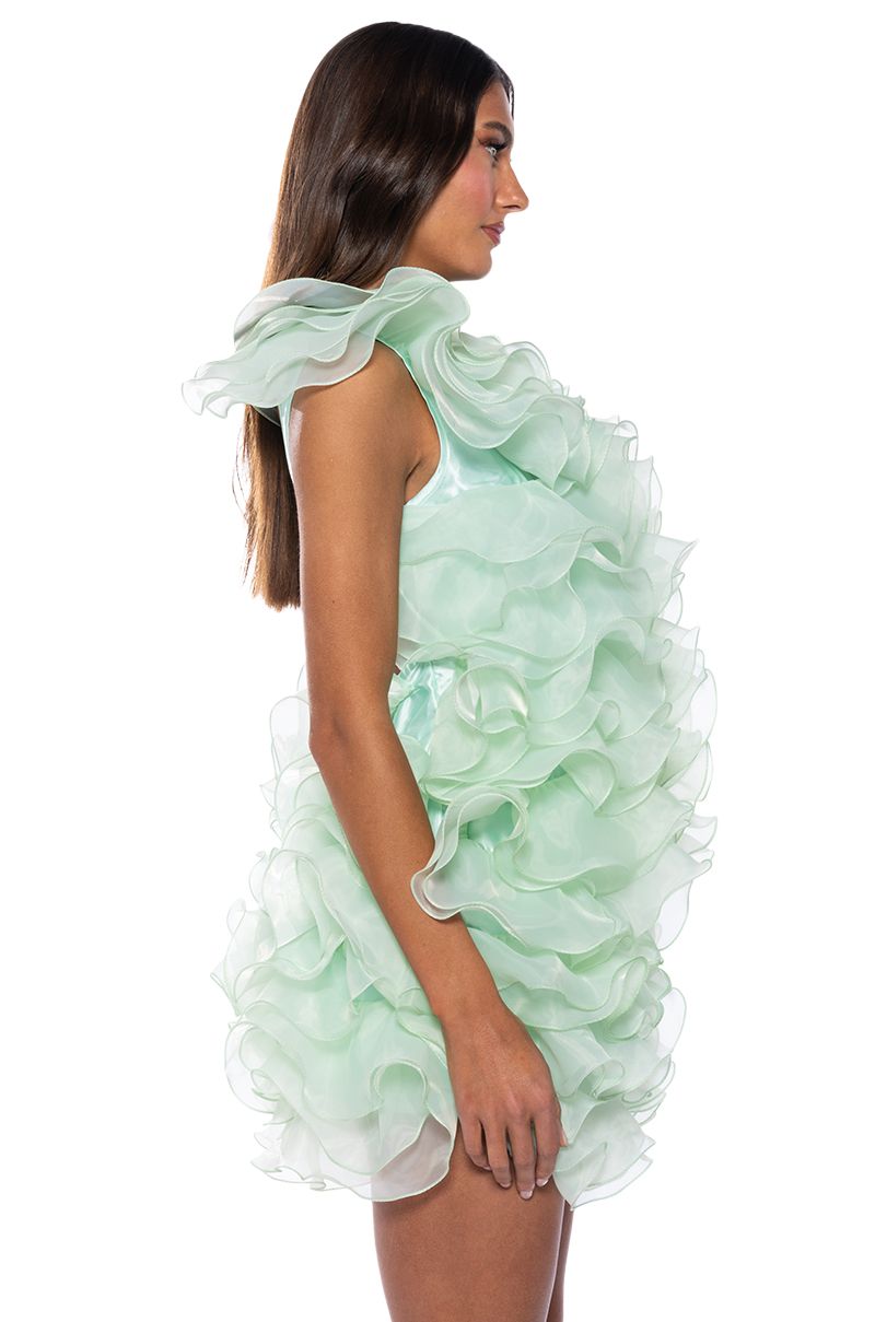 Ursula Ruffle Dress - Mint
