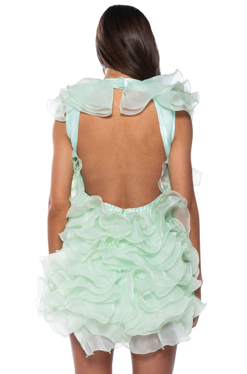 Ursula Ruffle Dress - Mint