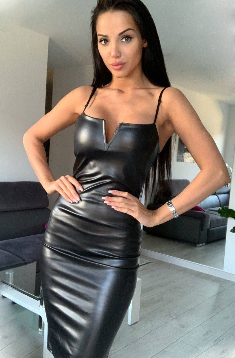 Veronika Faux Leather Dress