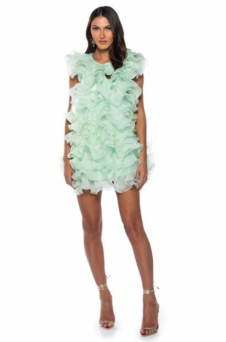 Ursula Ruffle Dress - Mint