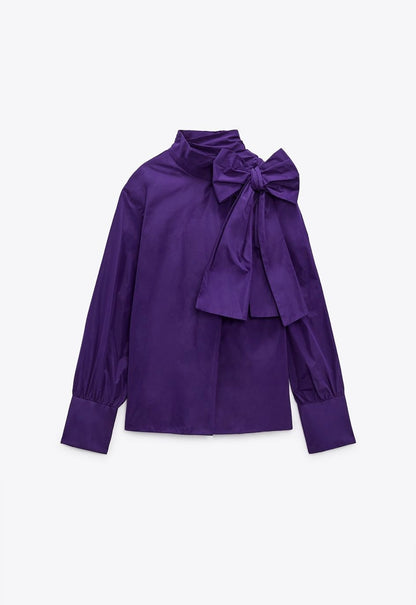 Zuri Taffeta Tie Shirt