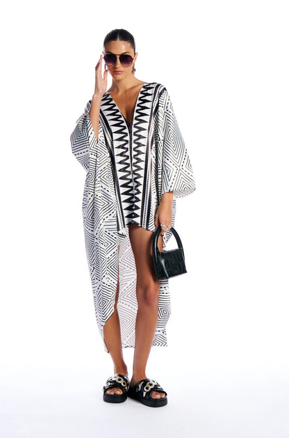 Printed High Low Kaftan Dress