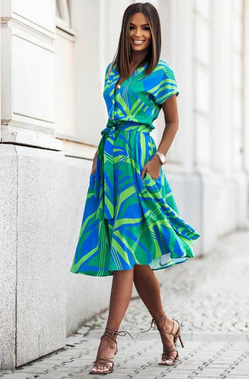 khaki abstract print mesh wrap cut out midaxi dress Khaki Abstract print mesh wrap cut out midaxi dress