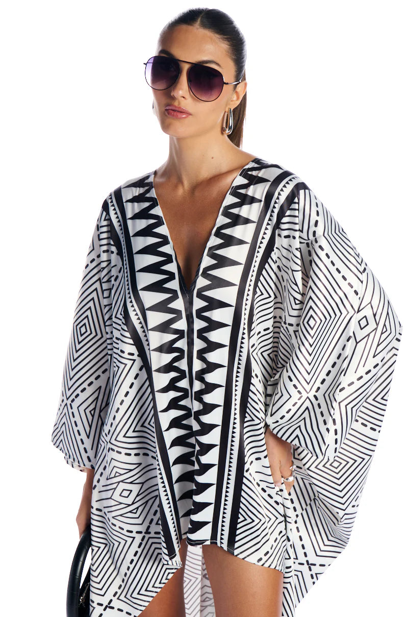 Printed High Low Kaftan Dress