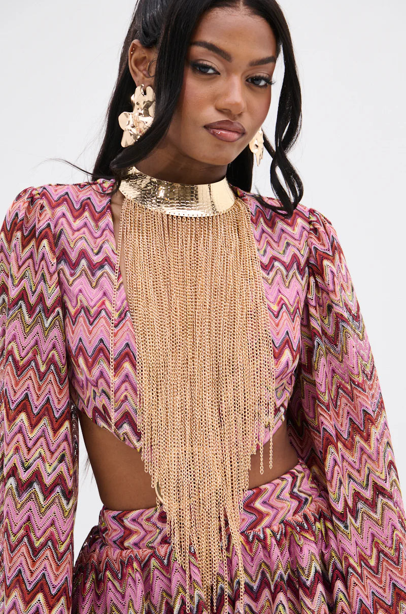 Gold Drip Chain Necklace