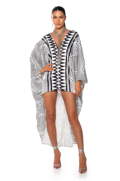 Printed High Low Kaftan Dress