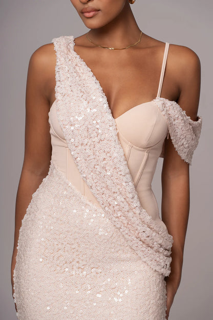 Amani Draped Sequin Maxi Dress