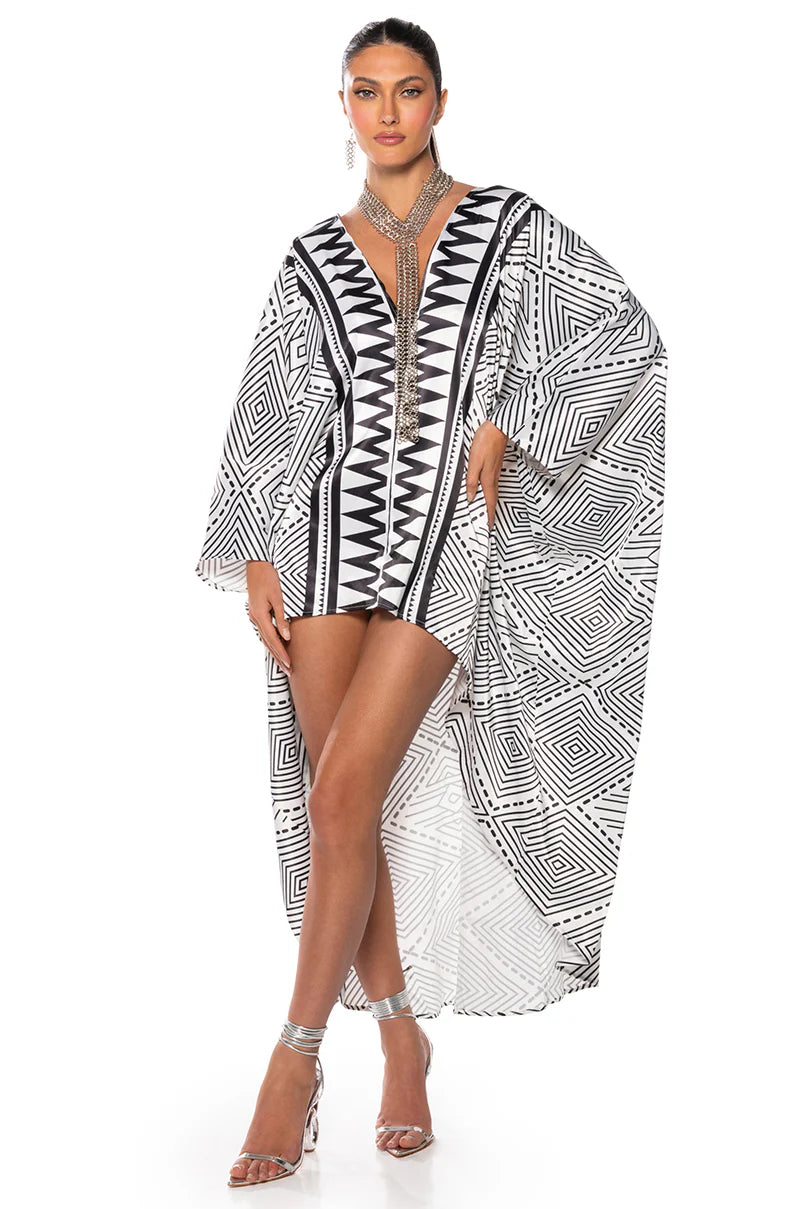 Printed High Low Kaftan Dress