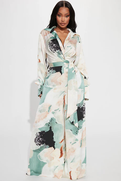 Gracie Satin Wide-Leg Jumpsuit