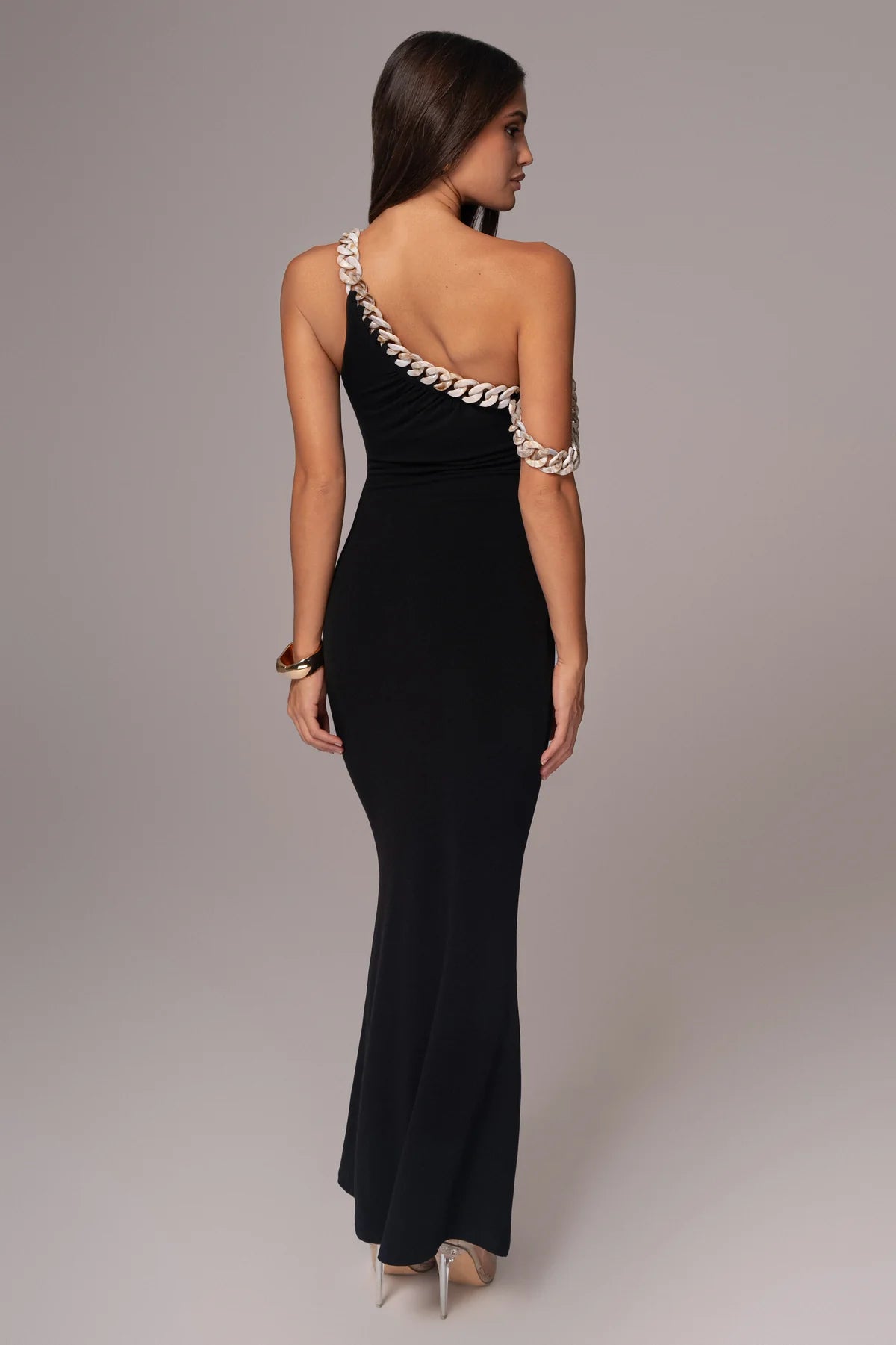 Monette Asymmetric Dress (Black)