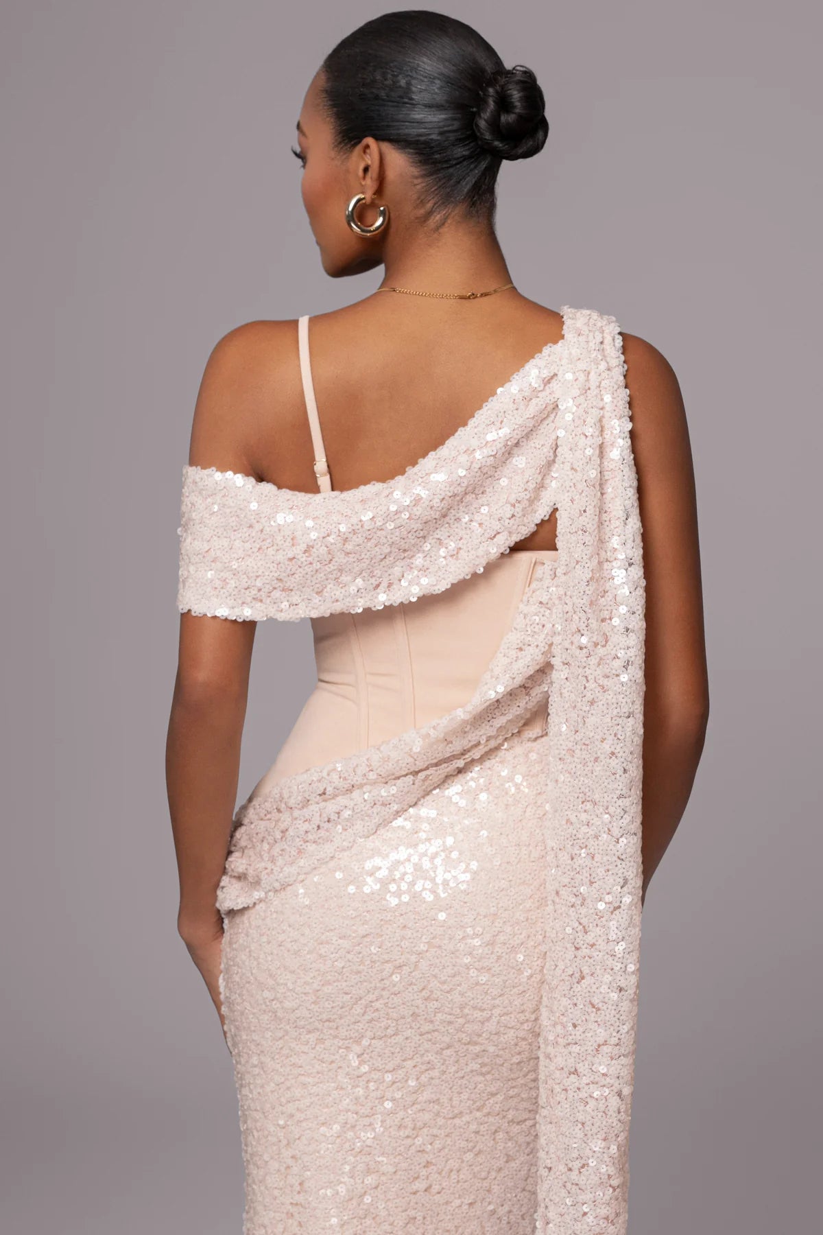 Amani Draped Sequin Maxi Dress