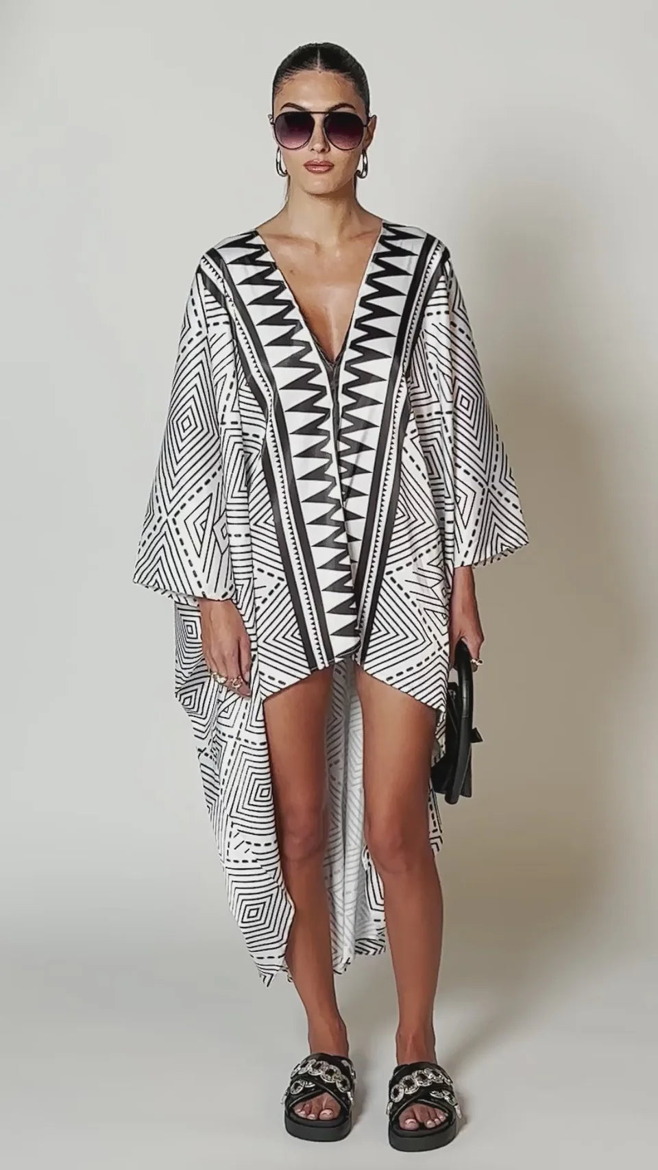 Printed High Low Kaftan Dress