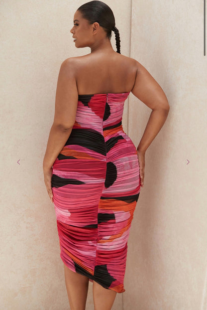 House of CB Ruched Midi Dress