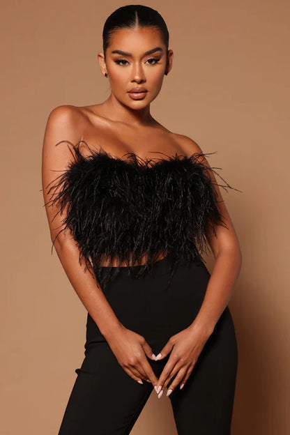 Asalia Feathered Top