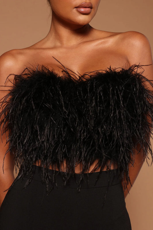 Asalia Feathered Top