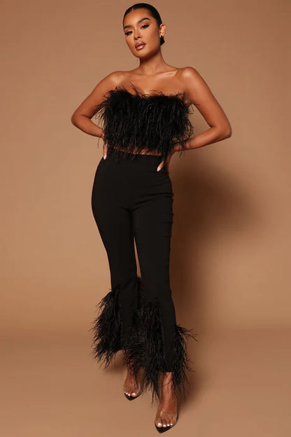 Asalia Feathered Top