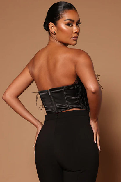Asalia Feathered Top