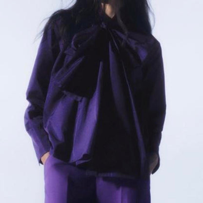 Zuri Taffeta Tie Shirt