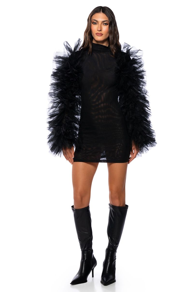 Kara Tulle Sleeve Mini Dress