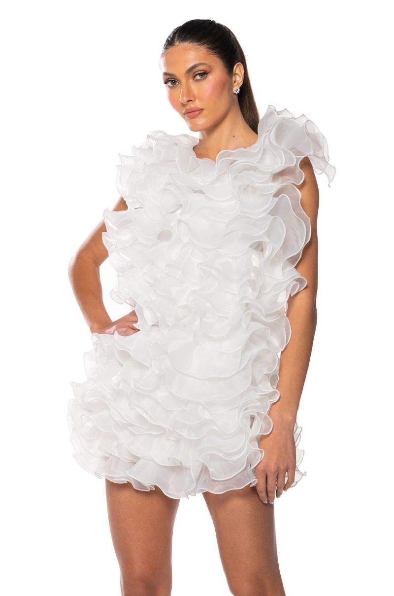 Ursula Ruffle Dress - White