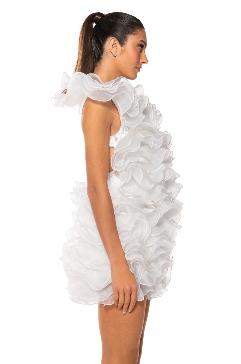 Ursula Ruffle Dress - White