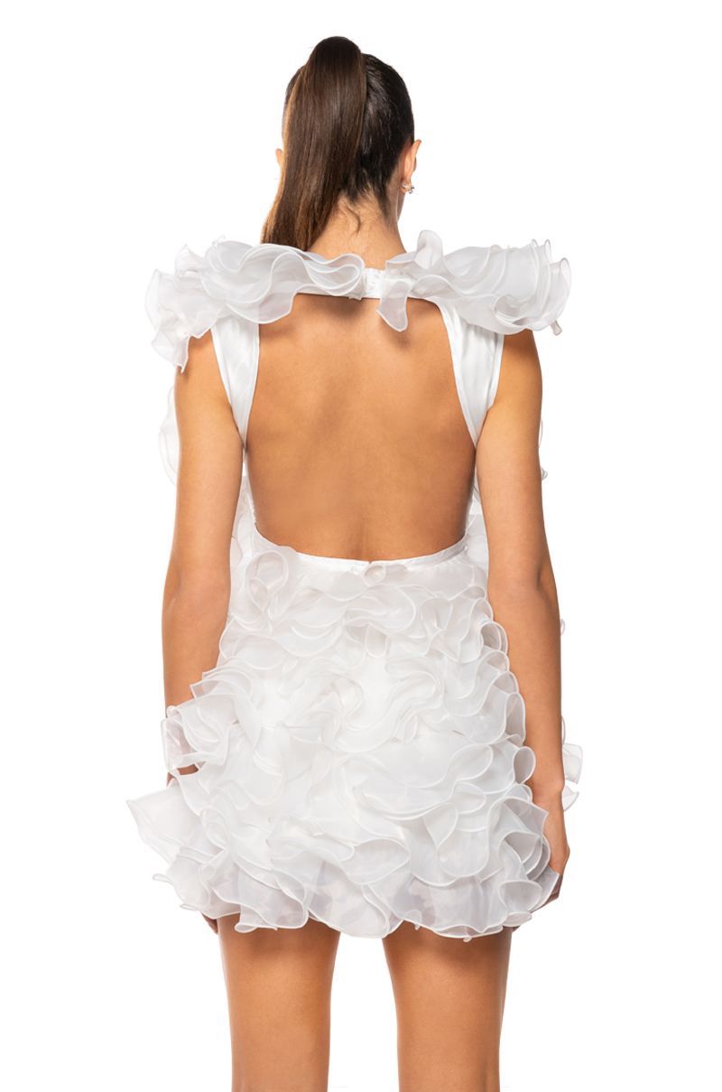 Ursula Ruffle Dress - White