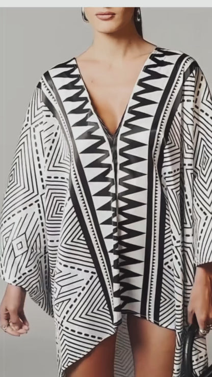 Printed High Low Kaftan Dress